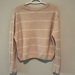Divided Striped Pink Sweater
